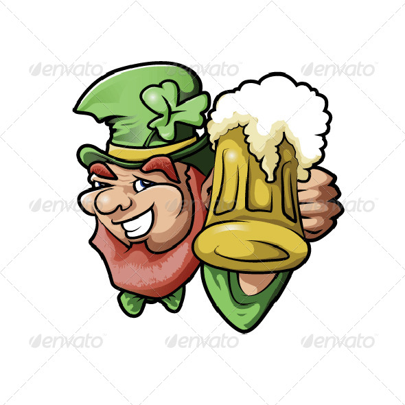 Leprechaun Holding Mug - Miscellaneous Seasons/Holidays