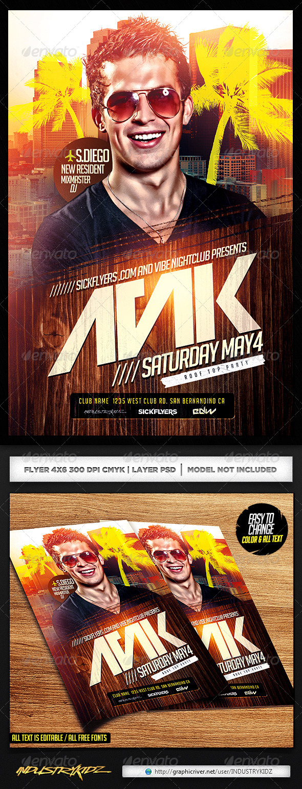 EDM DJ Flyer Template PSD - Events Flyers