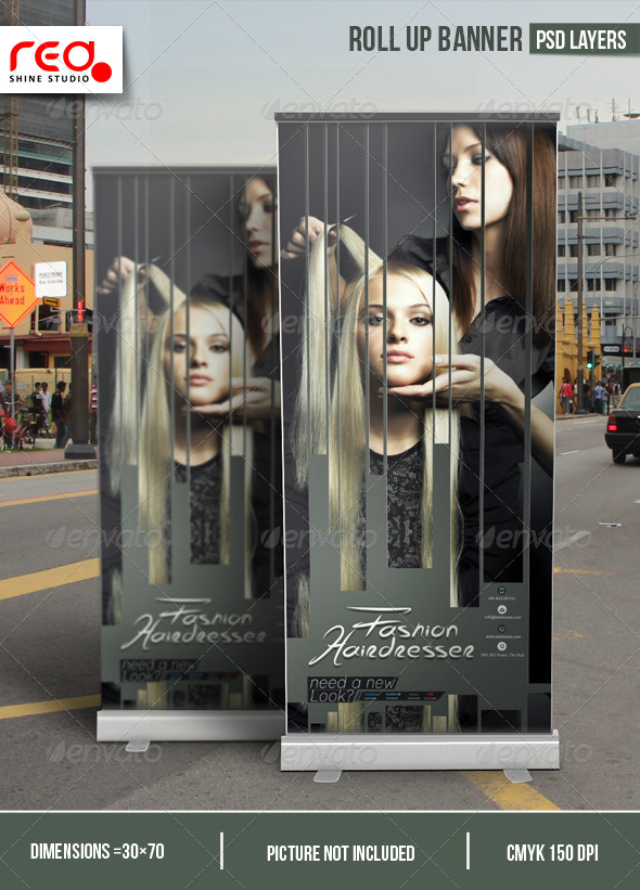 Hairdresser Salon Promotion Roll-up Banner - Signage Print Templates
