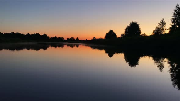River Surface At Sunset 4k