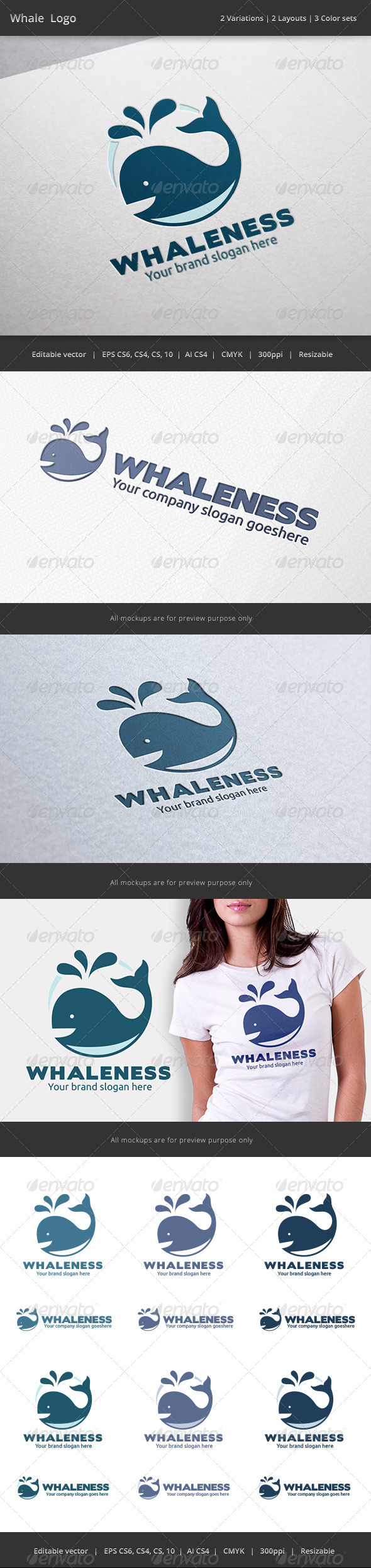 Whale Logo - Animals Logo Templates