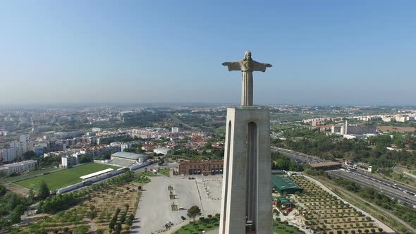 Aerial view of Christ the King statue