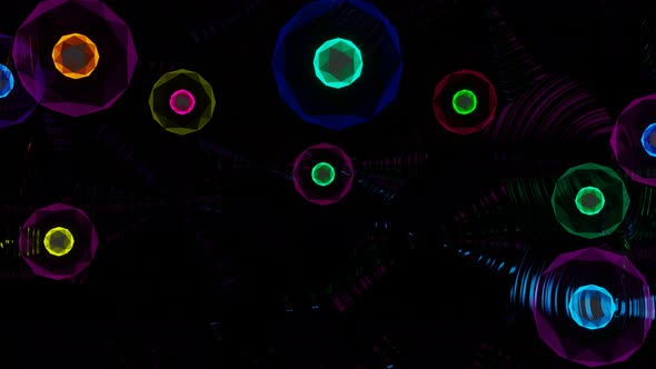 VJ Loop Abstract Pulsation Of Glass Multicolored Balls
