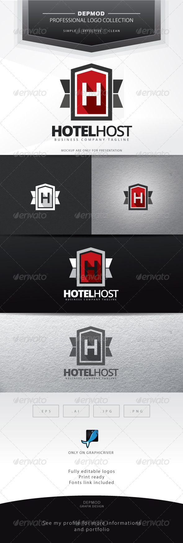Hotel Host Logo - Letters Logo Templates