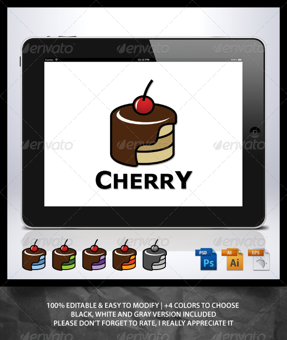 Premium Vector | Bakery logo ideas cherry cake vector