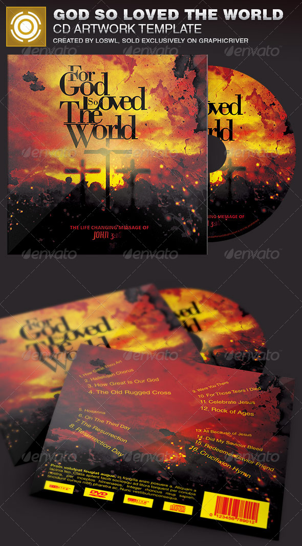God So Loved The World CD Artwork Template - CD & DVD Artwork Print Templates
