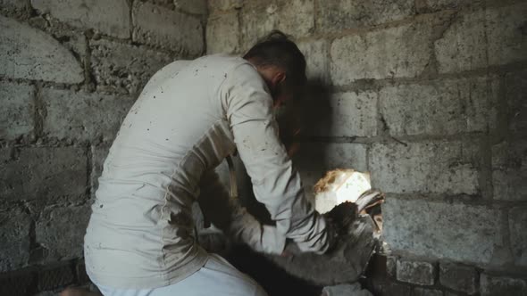 Crazy Horrible Maniac In Basement With Window alt