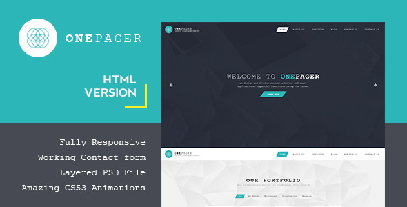 Onepager - Responsive - ThemeForest 6968577