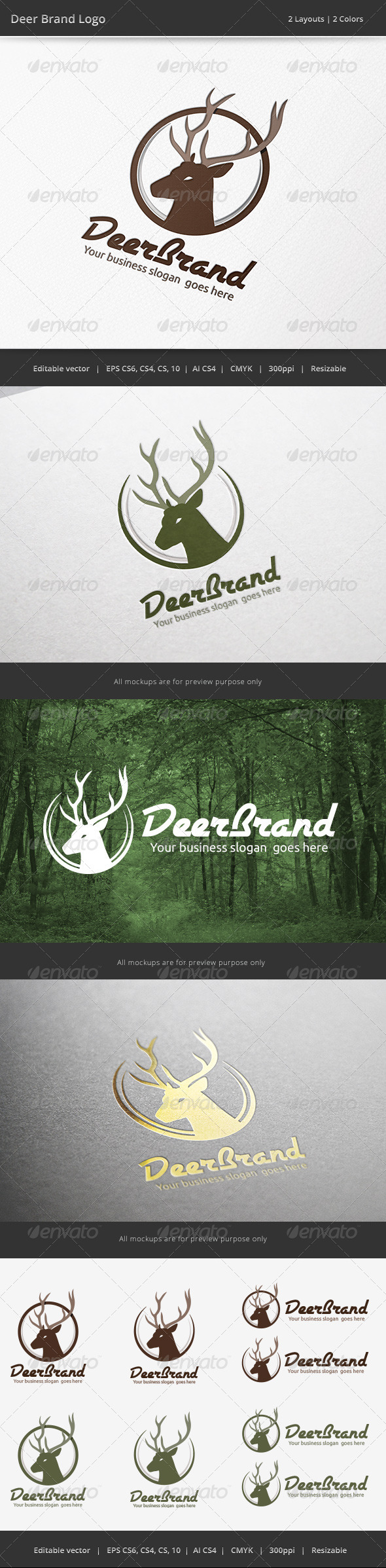 Deer Brand Logo - Animals Logo Templates