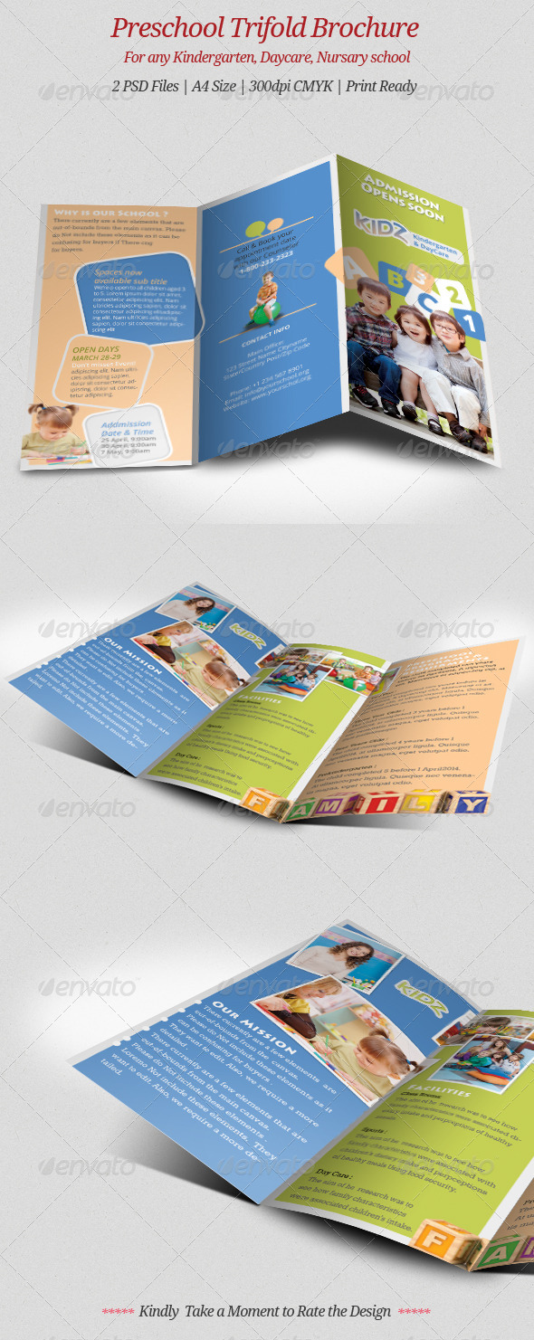Preschool Trifold Brochure - Brochures Print Templates