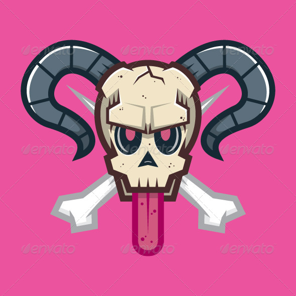 Horned Skull Vector - Monsters Characters