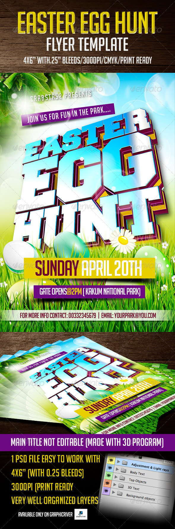 Easter Egg Hunt Flyer Template - Flyers Print Templates