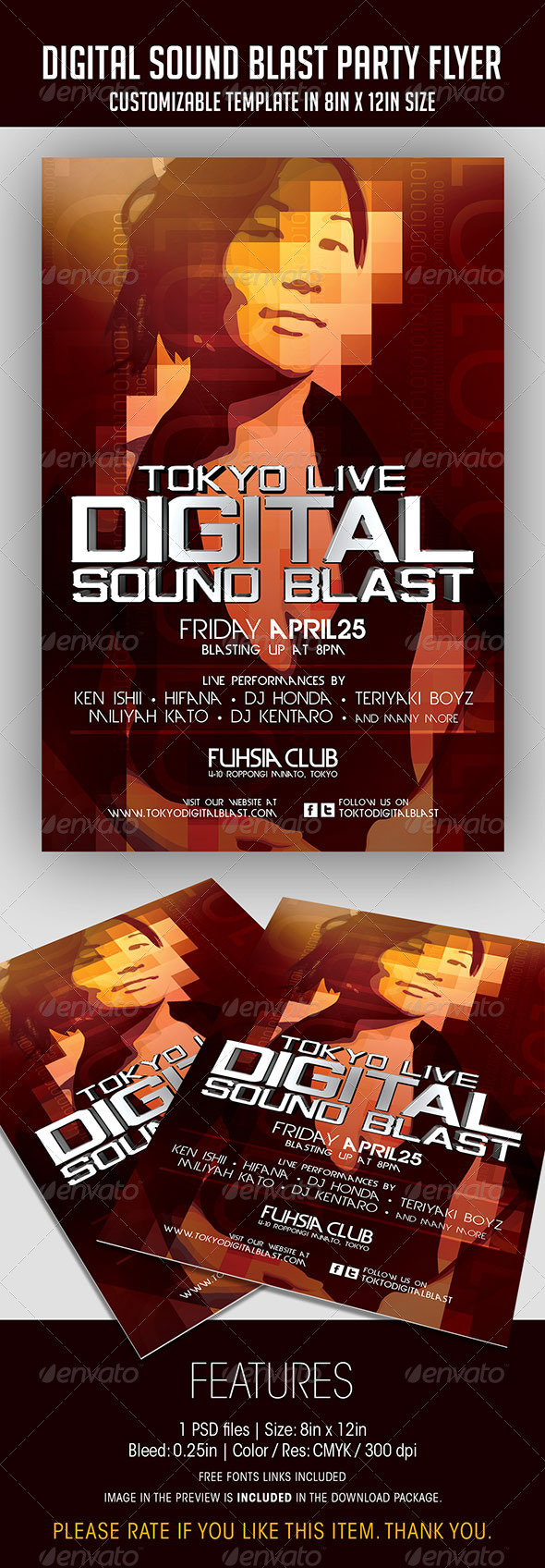 Digital Sound Blast Party Flyer - Clubs & Parties Events