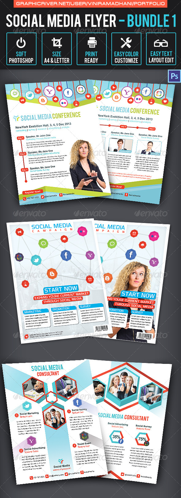 Social Media Flyer Bundle 1 - Corporate Flyers