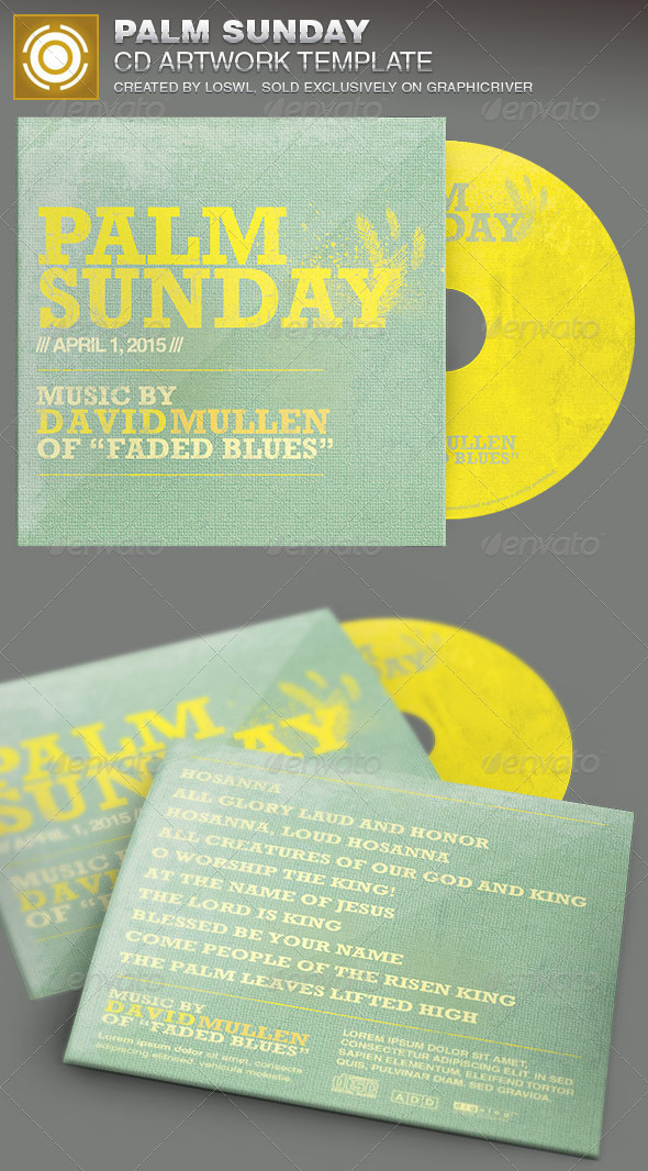 Palm Sunday CD Artwork Template - CD & DVD Artwork Print Templates