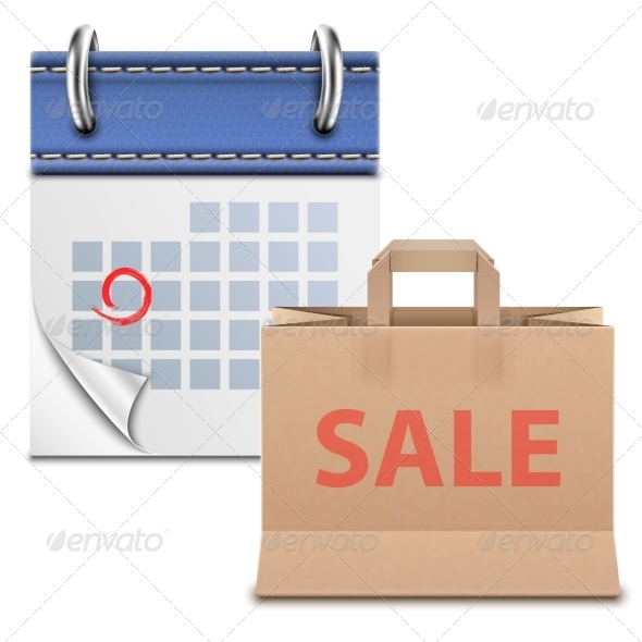 Loose-Leaf Calendar with Shopping Bag - Retail Commercial / Shopping