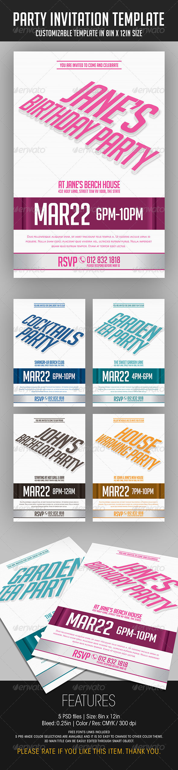 Party Invitation Template - Invitations Cards & Invites