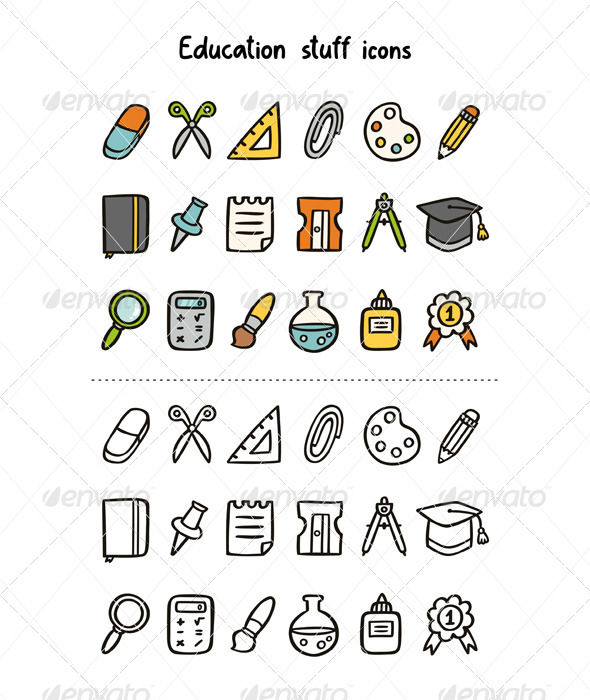 Education Stuff Icons - Objects Icons