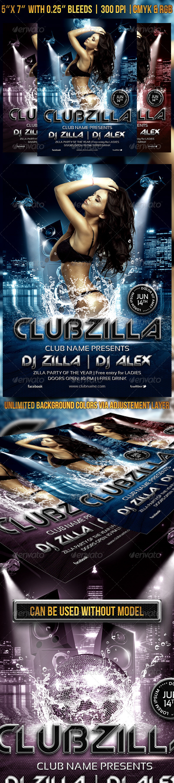 Clubzilla Party Flyer - Clubs & Parties Events