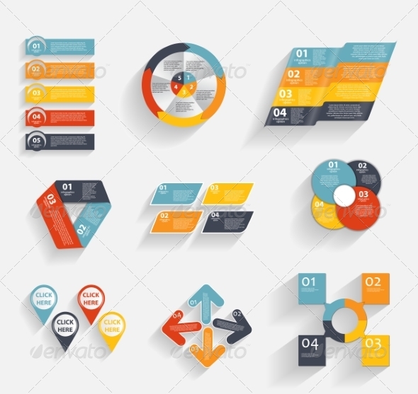 Collection of Infographic Templates for Business - Retail Commercial / Shopping