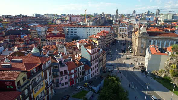 Aerial View of Porto City Center Portugal