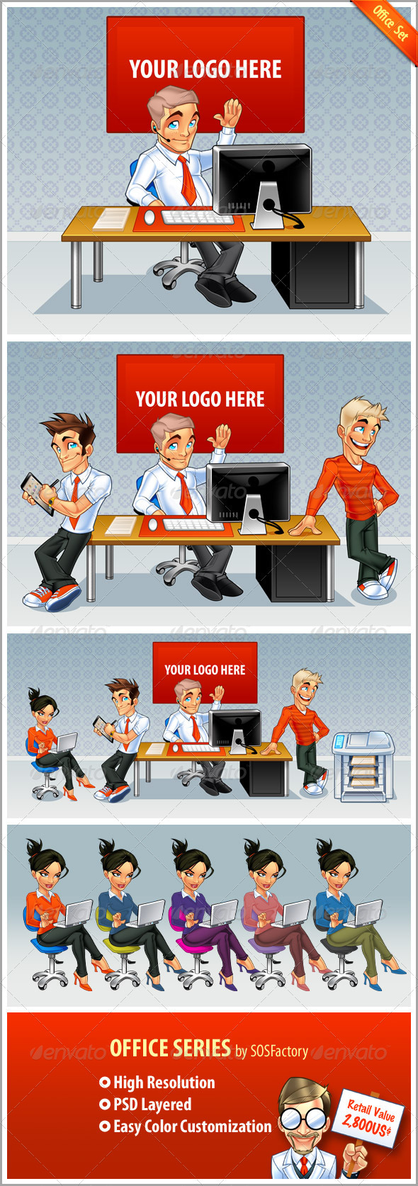 Office Set - Characters Illustrations
