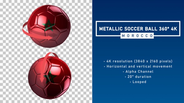 Metallic Soccer Ball 360º 4K - Morocco