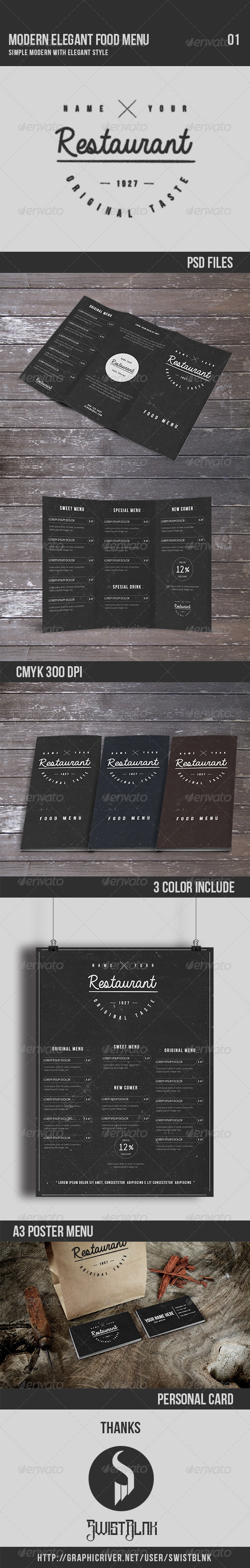 Modern Elegant Food Menu 01 - Food Menus Print Templates
