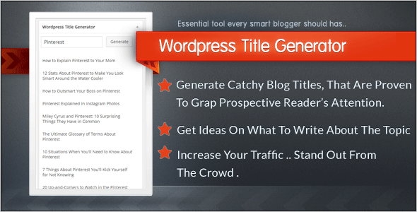 Wordpress Title Generator - CodeCanyon 7022638