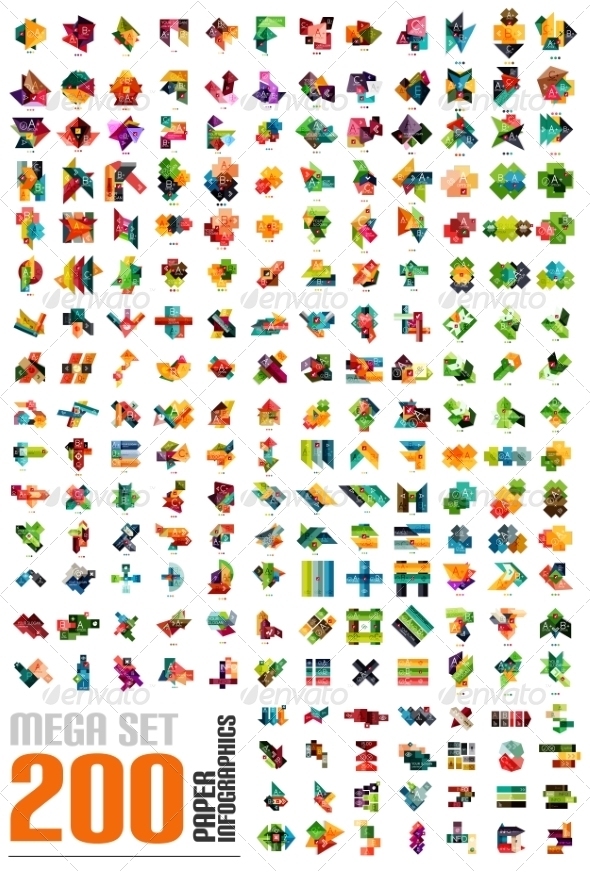 Infographic Templates Made of Paper - Concepts Business