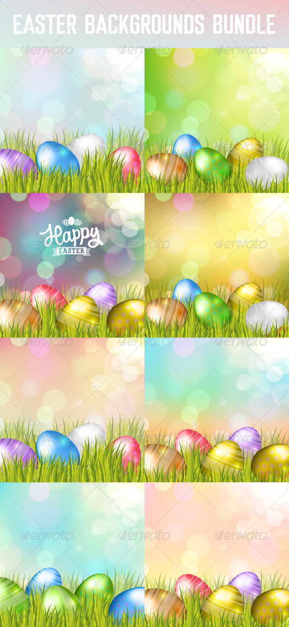 Easter Eggs Backgrounds Bundle - Seasons/Holidays Conceptual