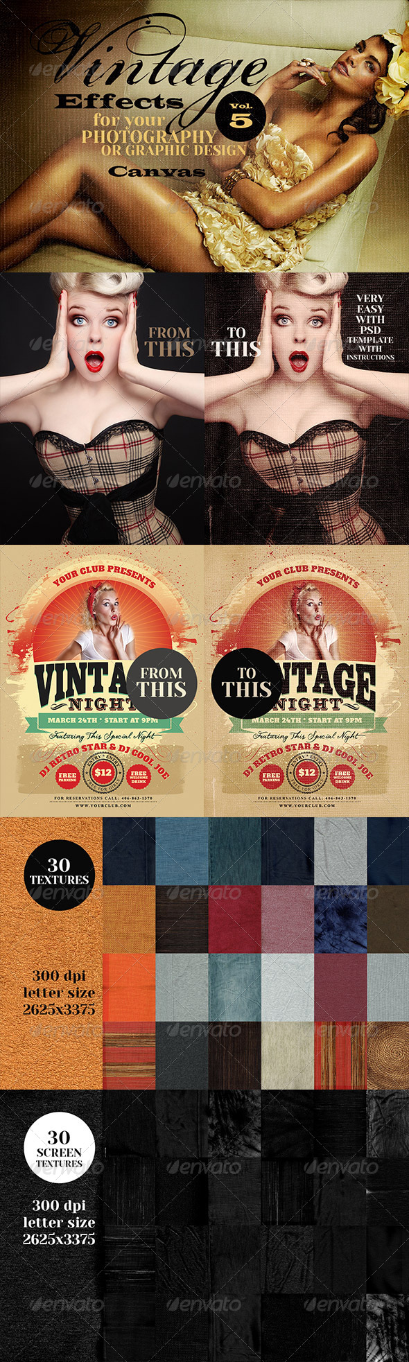 Vintage Effects for Photo, Designs 5 - Miscellaneous Photo Templates