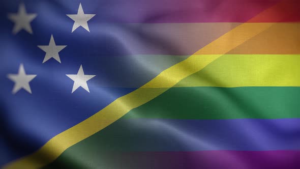 LGBT Solomon Islands Flag Loop Background 4K