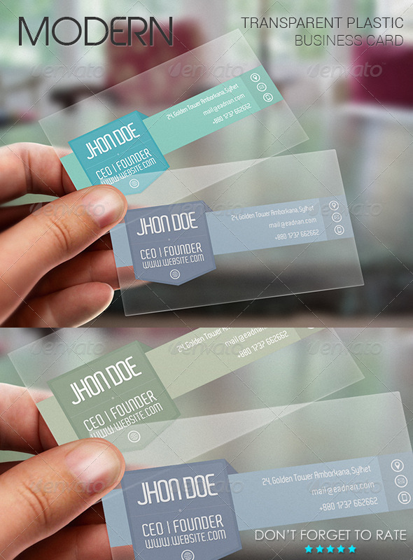 Modern Plastic Business Card Template - Corporate Business Cards