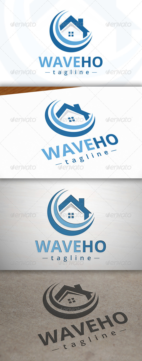 Wave Home Logo - Buildings Logo Templates