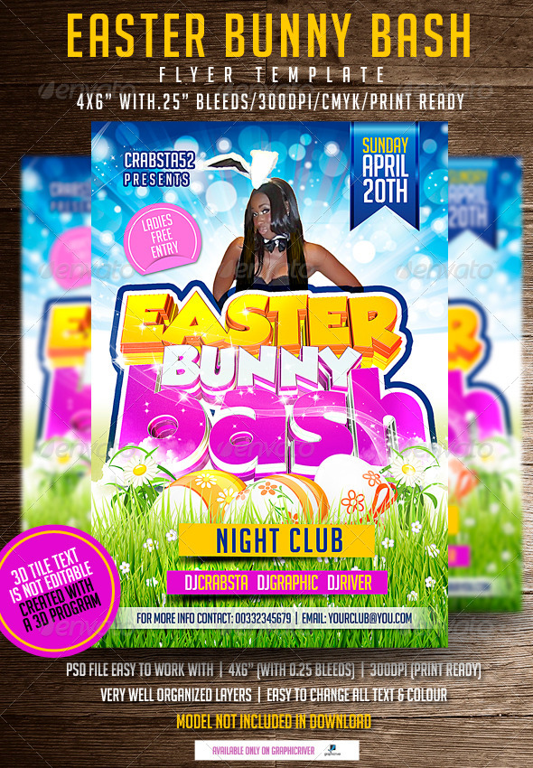 Easter Bunny Bash Flyer Template - Events Flyers