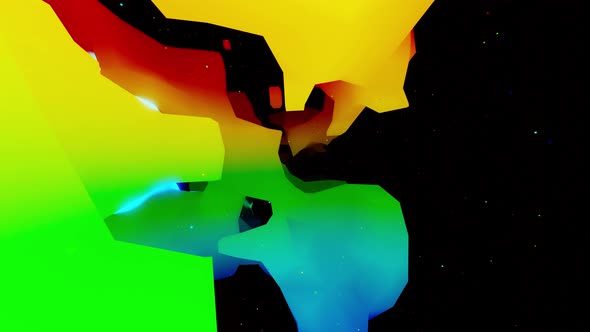 Vj Loop Fly Through 3d Space with Complex Net Structure Neon Light alt