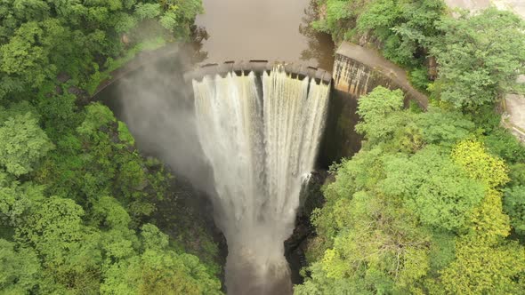 Hydroelectric dam in operation generating plant of electric power in La Barranca de Huentitan alt
