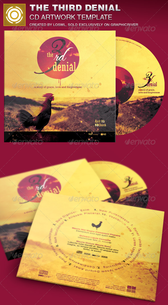 The Third Denial CD Artwork Template - CD & DVD Artwork Print Templates