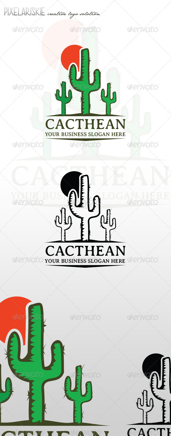 Cacthean Old Cactus Logo - Nature Logo Templates