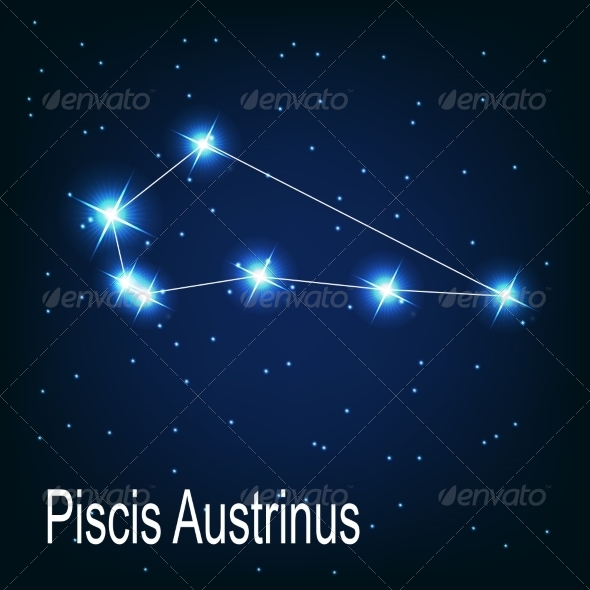 The Constellation Piscis Austrinus - Decorative Symbols Decorative