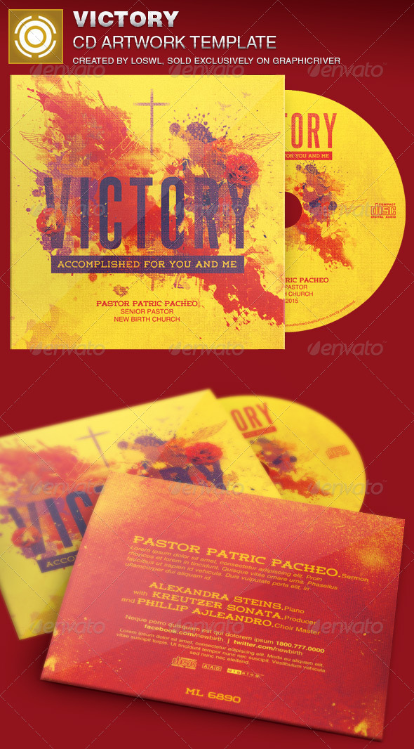 Victory CD Artwork Template - Print Templates