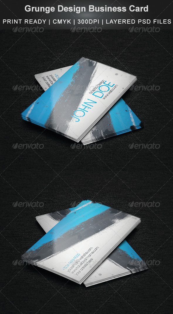 Grunge Design Business Card - Business Cards Print Templates