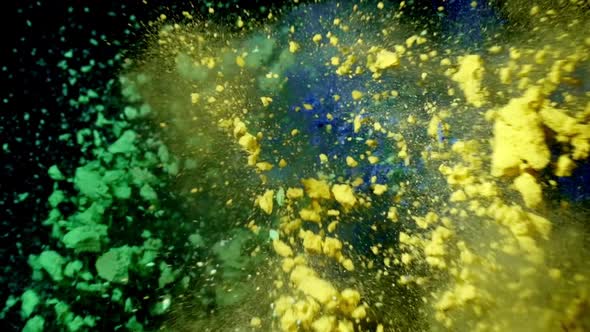 Color Mix Slow Motion of Colored Powder alt