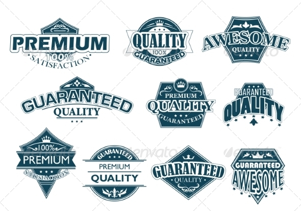 Labels Set Denoting Premium Quality - Retail Commercial / Shopping