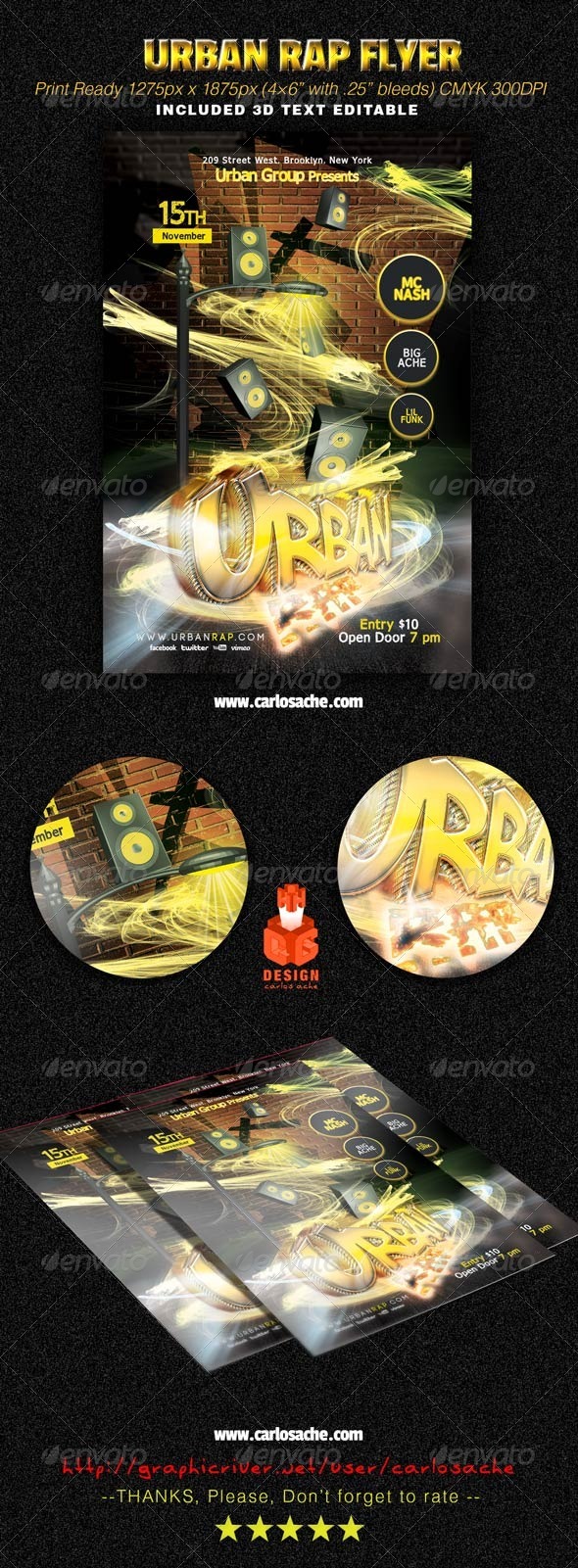 Urban Rap Flyer - Clubs & Parties Events