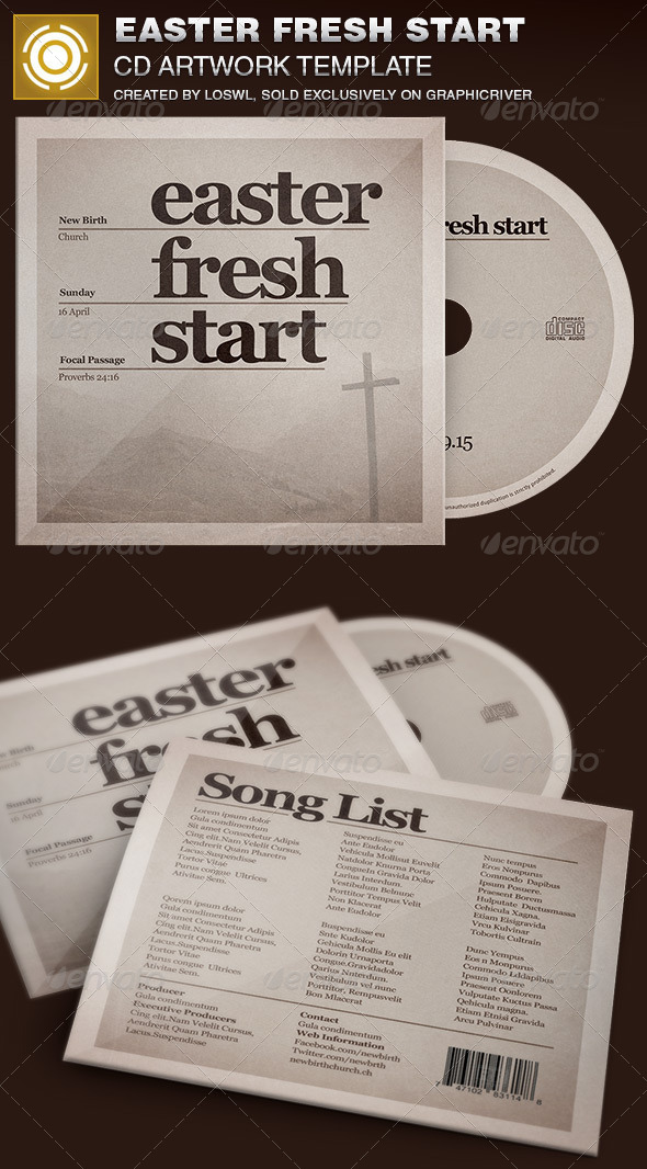 Easter Fresh Start CD Artwork Template - CD & DVD Artwork Print Templates