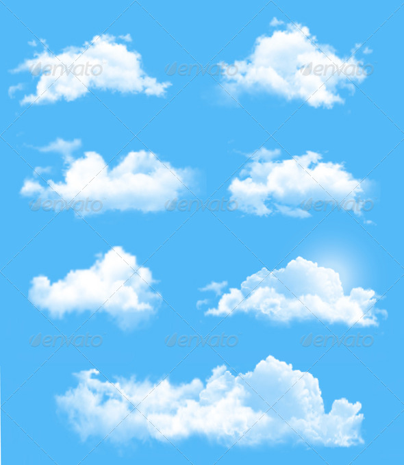 Set of Transparent Different Clouds - Nature Conceptual