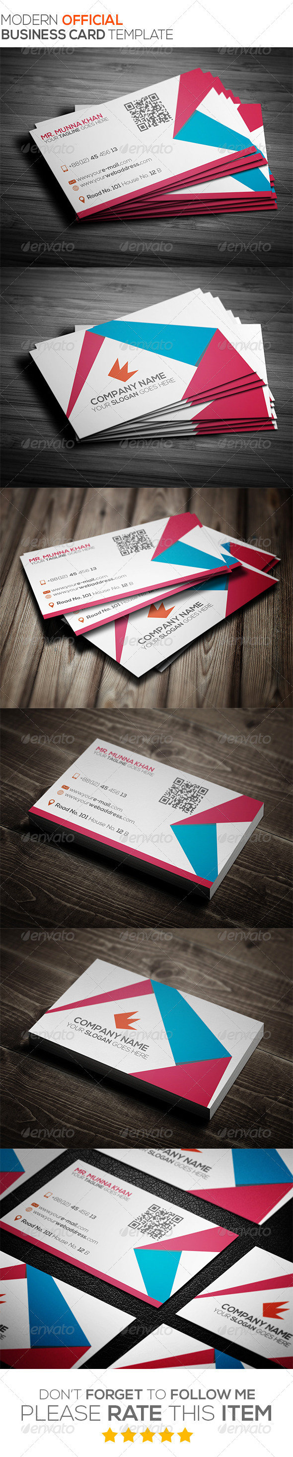 Modern Official Business Card Template - Business Cards Print Templates