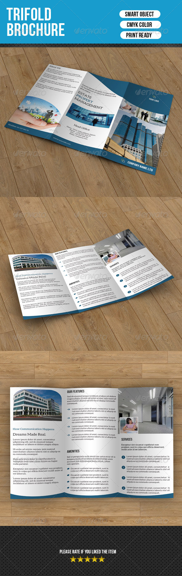 Real Estate Trifold Template - Corporate Brochures